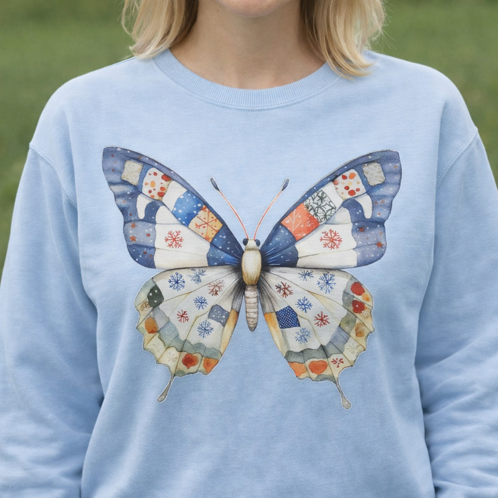 Quilted Butterfly - Crew Neck