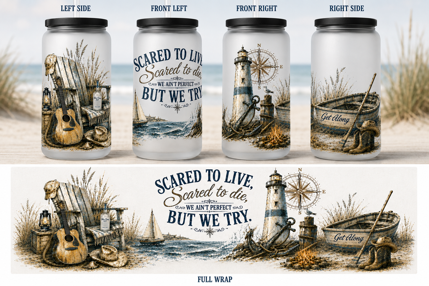 "Get Along" 16-ounce Coastal Tumbler