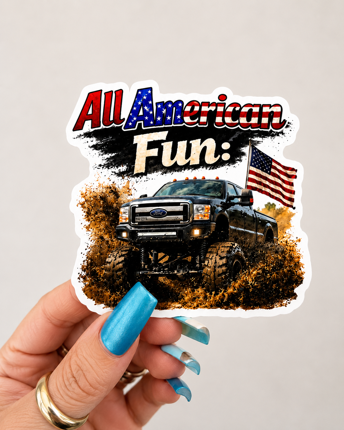 Ford Truck-All American Fun-Vinyl Sticker