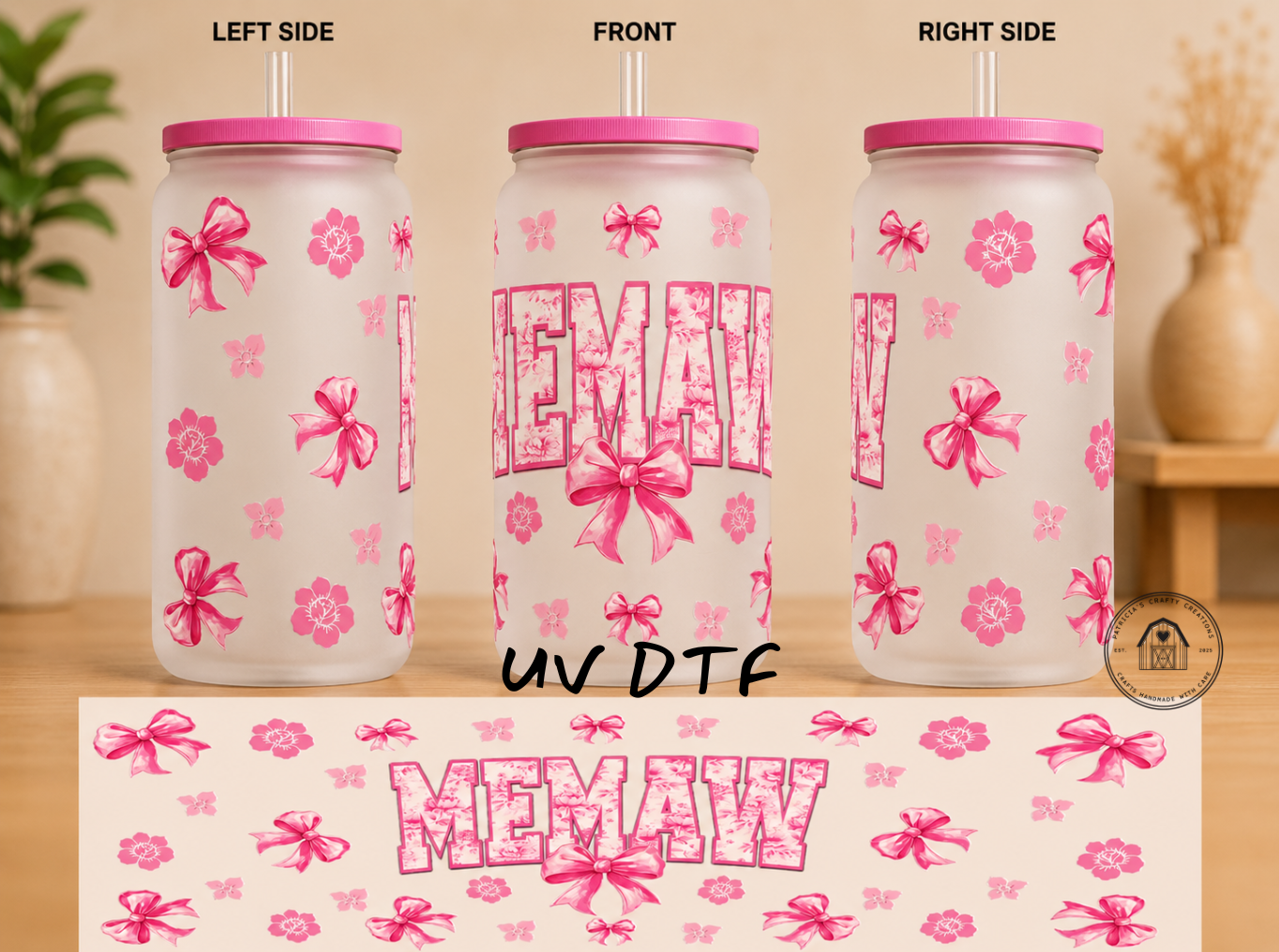 Memaw 16 oz Glass Tumbler