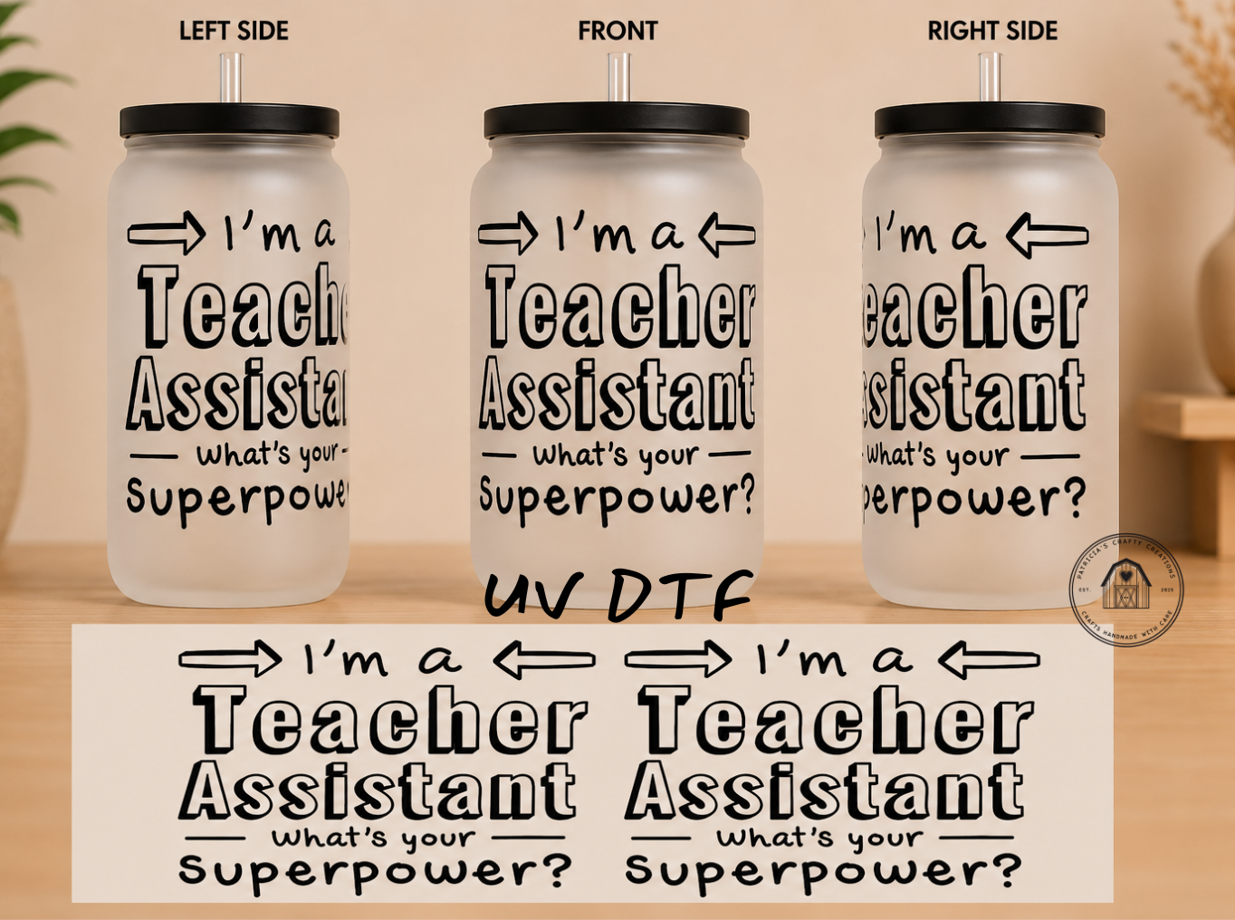 I'm A Teacher Assistant 16 oz Glass Tumbler