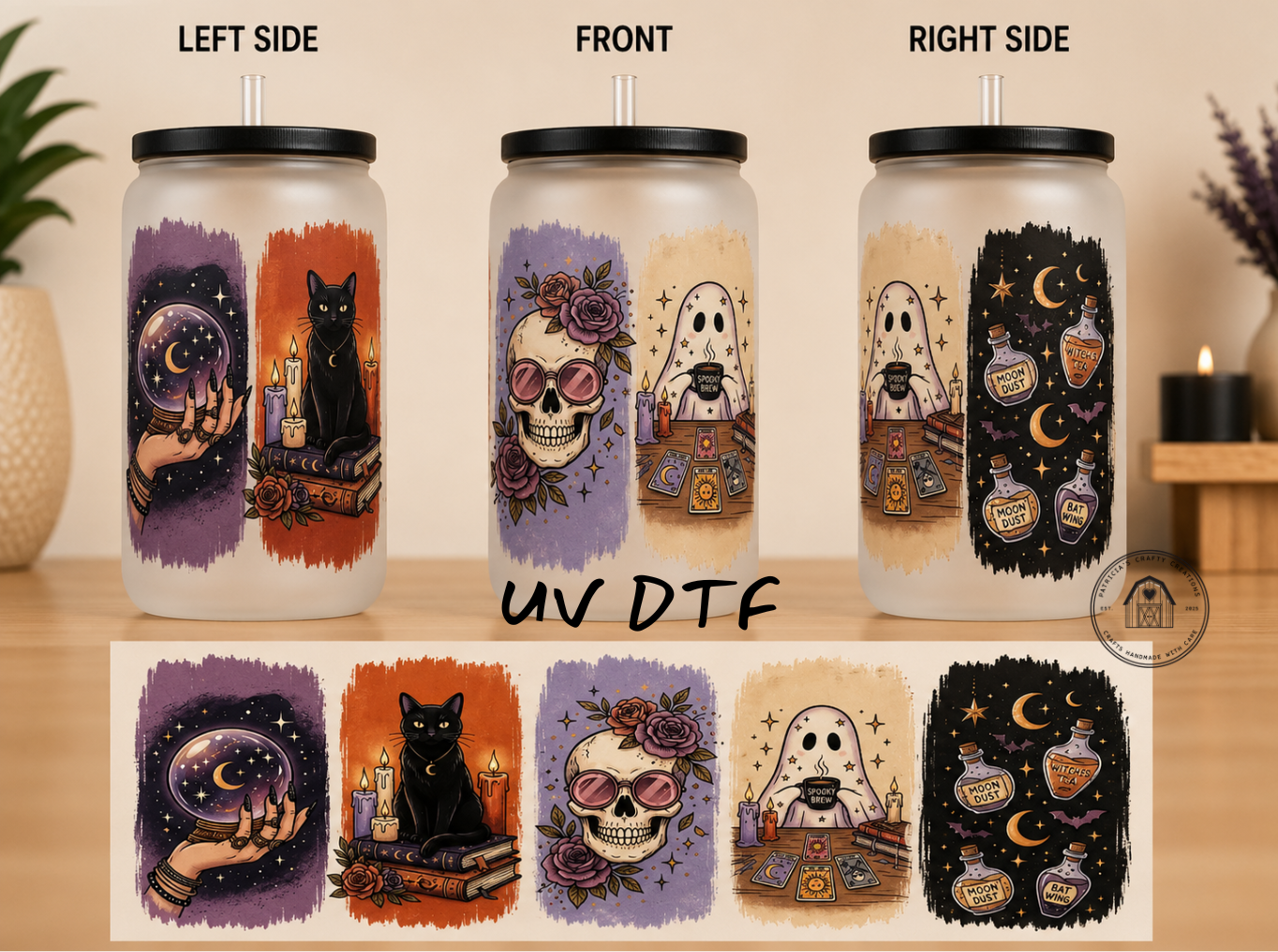 Cat and Ghost 16 oz Glass Tumbler