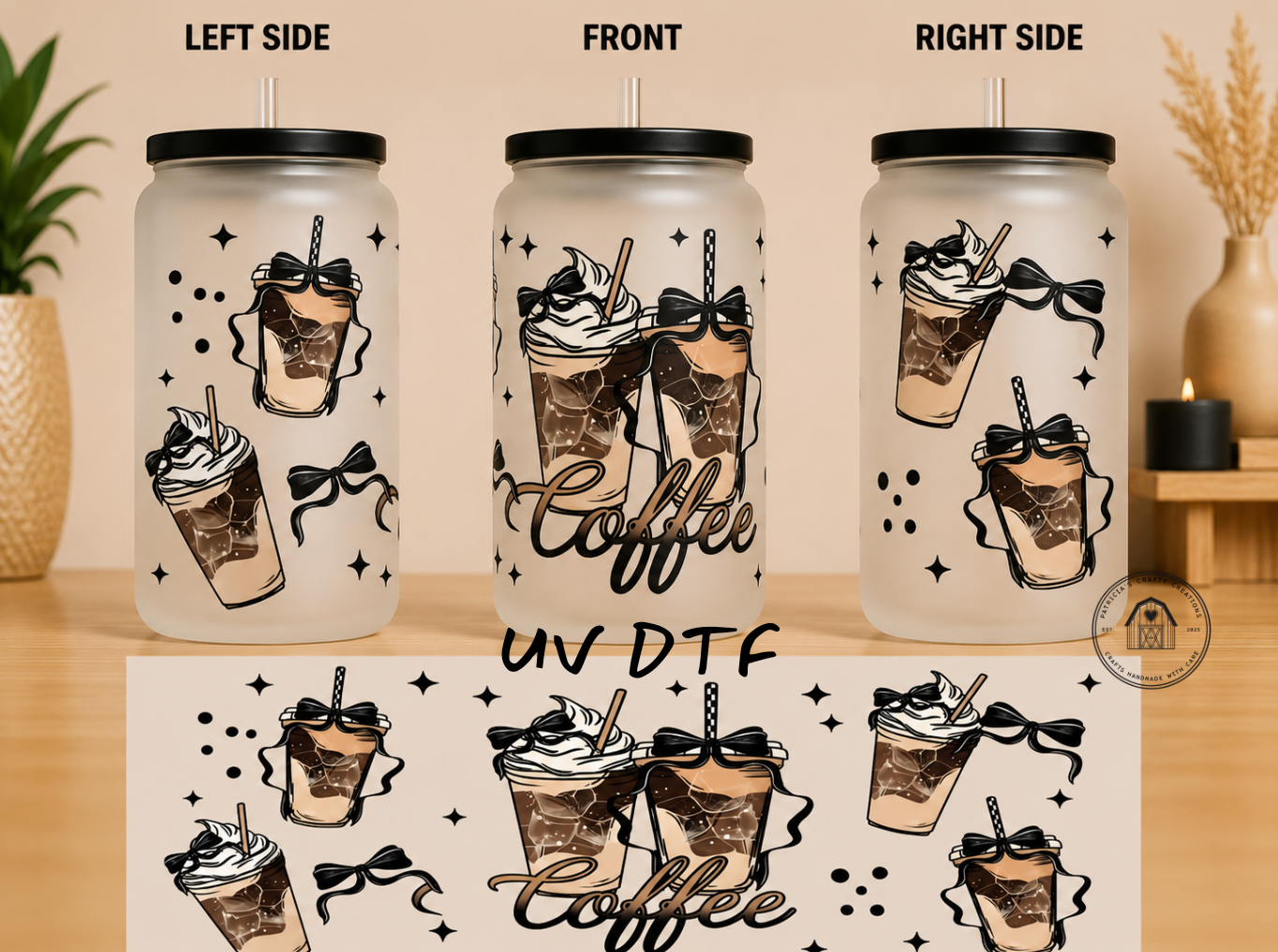Coffee 16 oz Glass Tumbler
