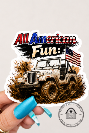 Jeep CJ-5-All American Fun-Vinyl Sticker