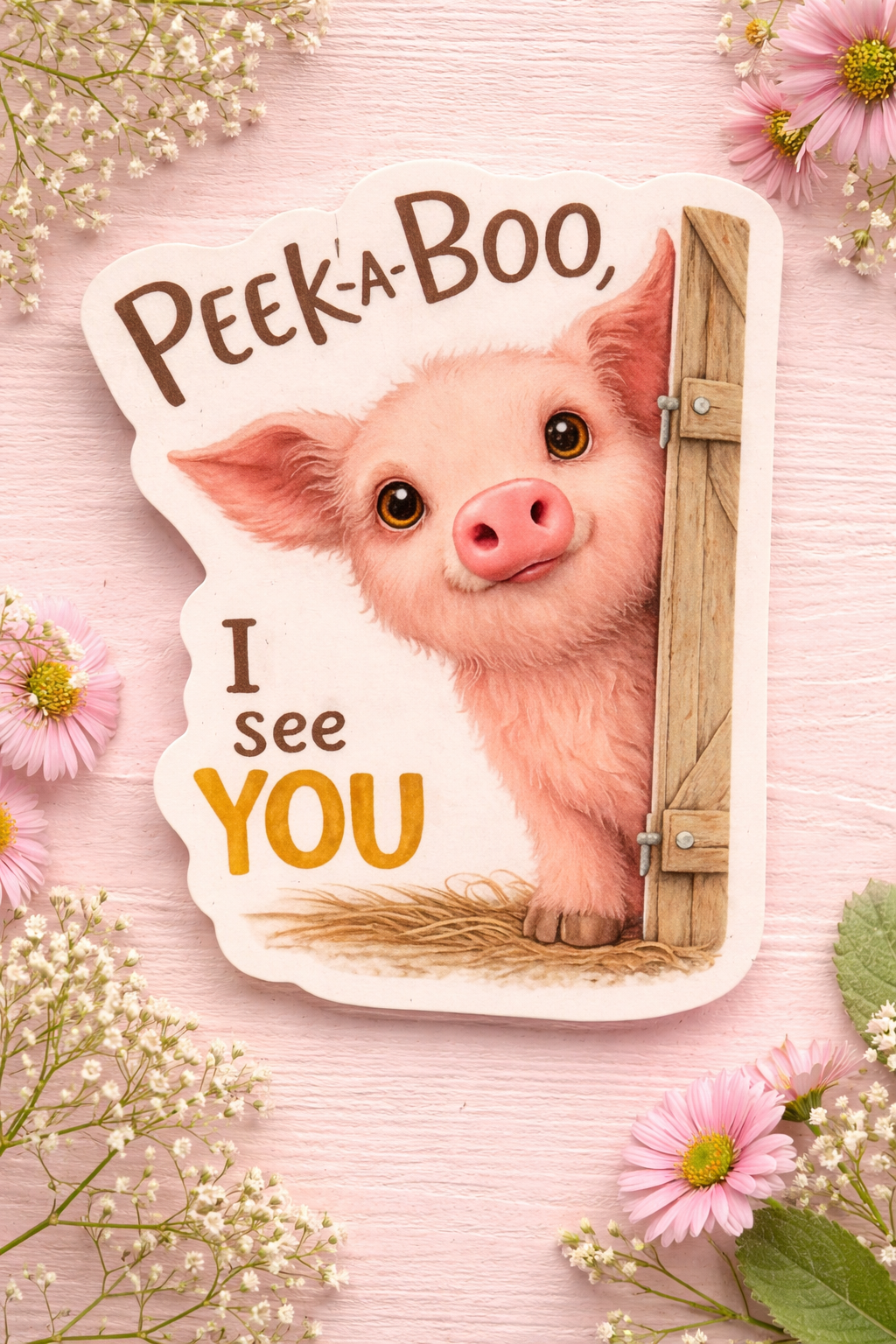 Peek A Boo, Piglet - Sticker