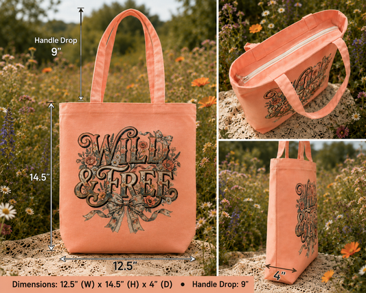 Wild and Free tote bag