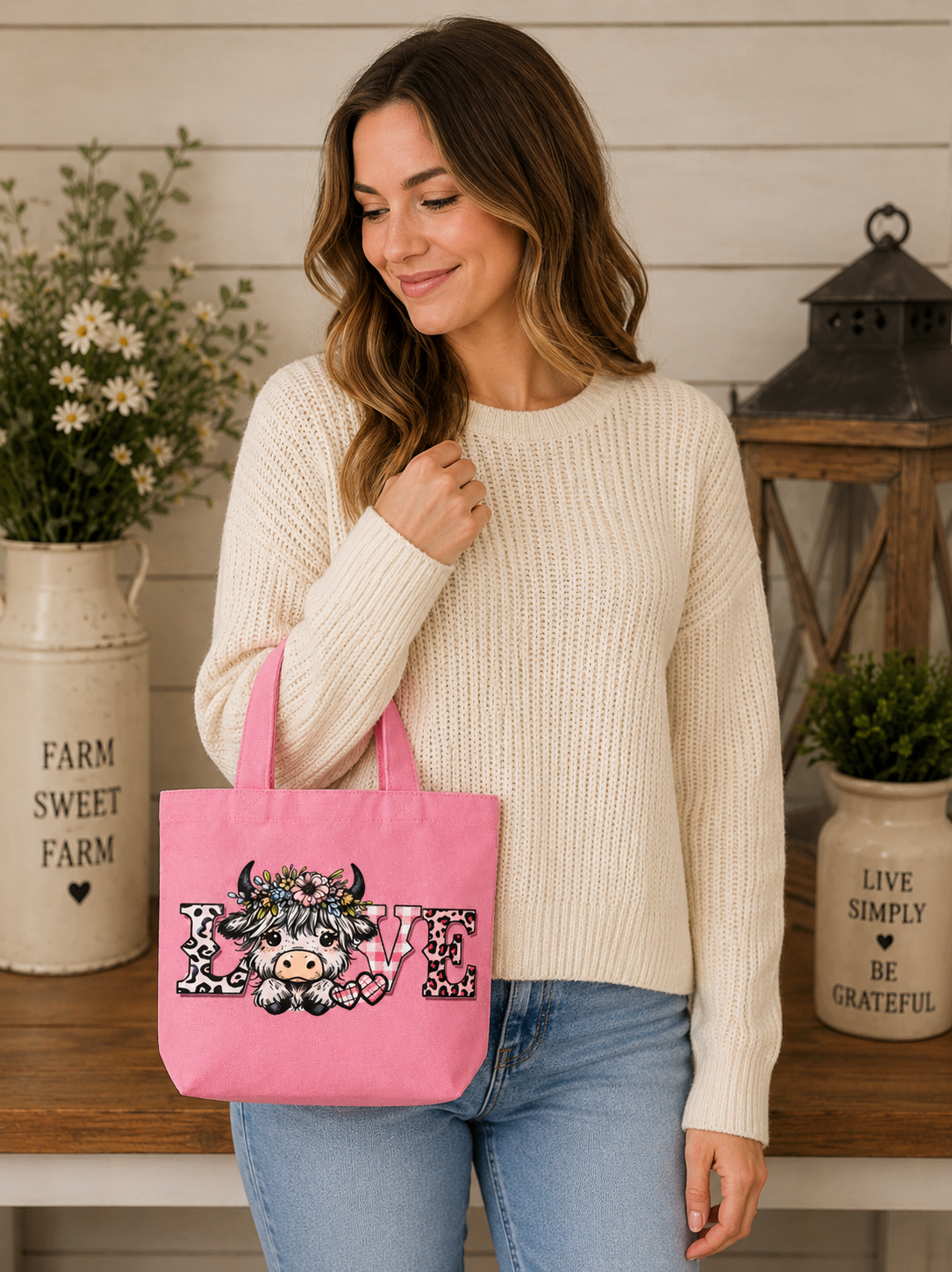 Cow Love tote bag