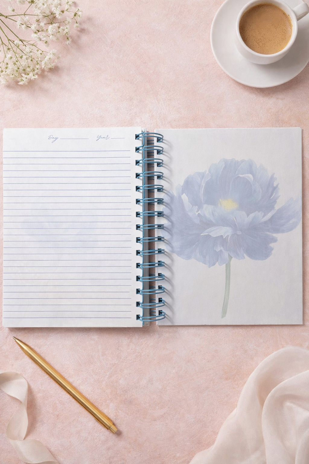 My Thoughts - Blue Floral Journal