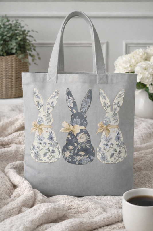 Floral Bunny - Tote