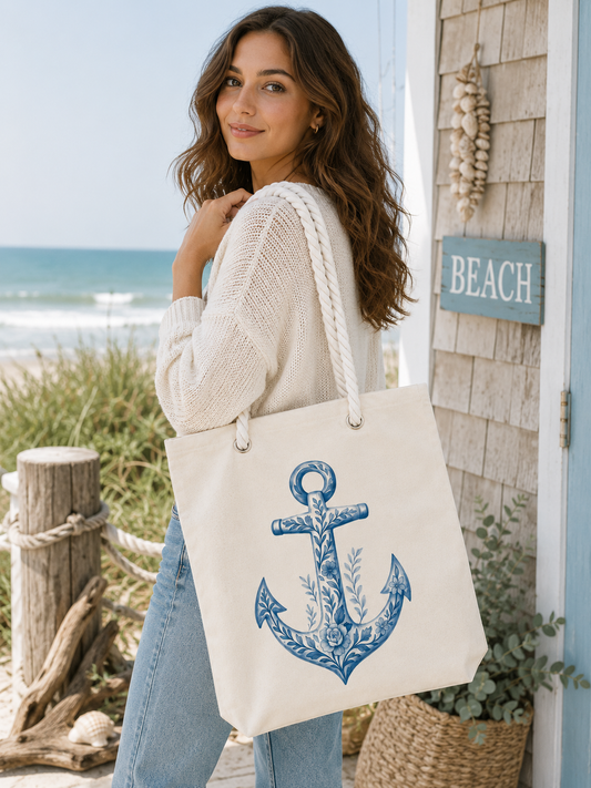 Blue Anchor Tote Bag