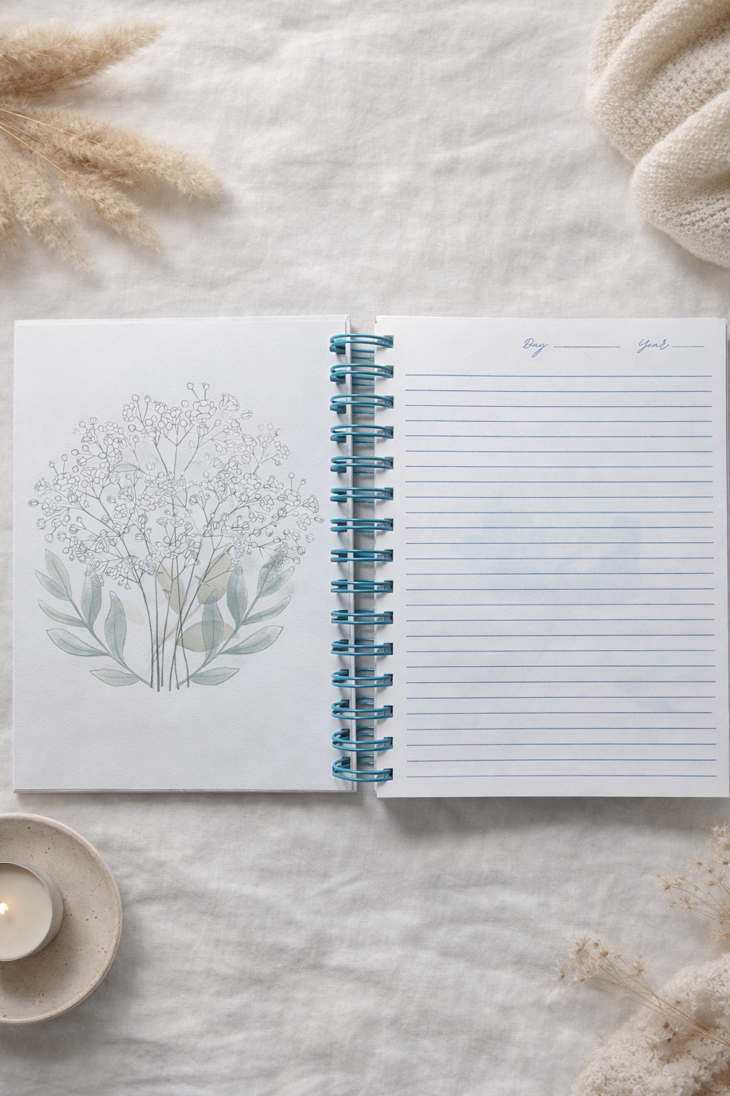 My Thoughts - Blue Floral Journal