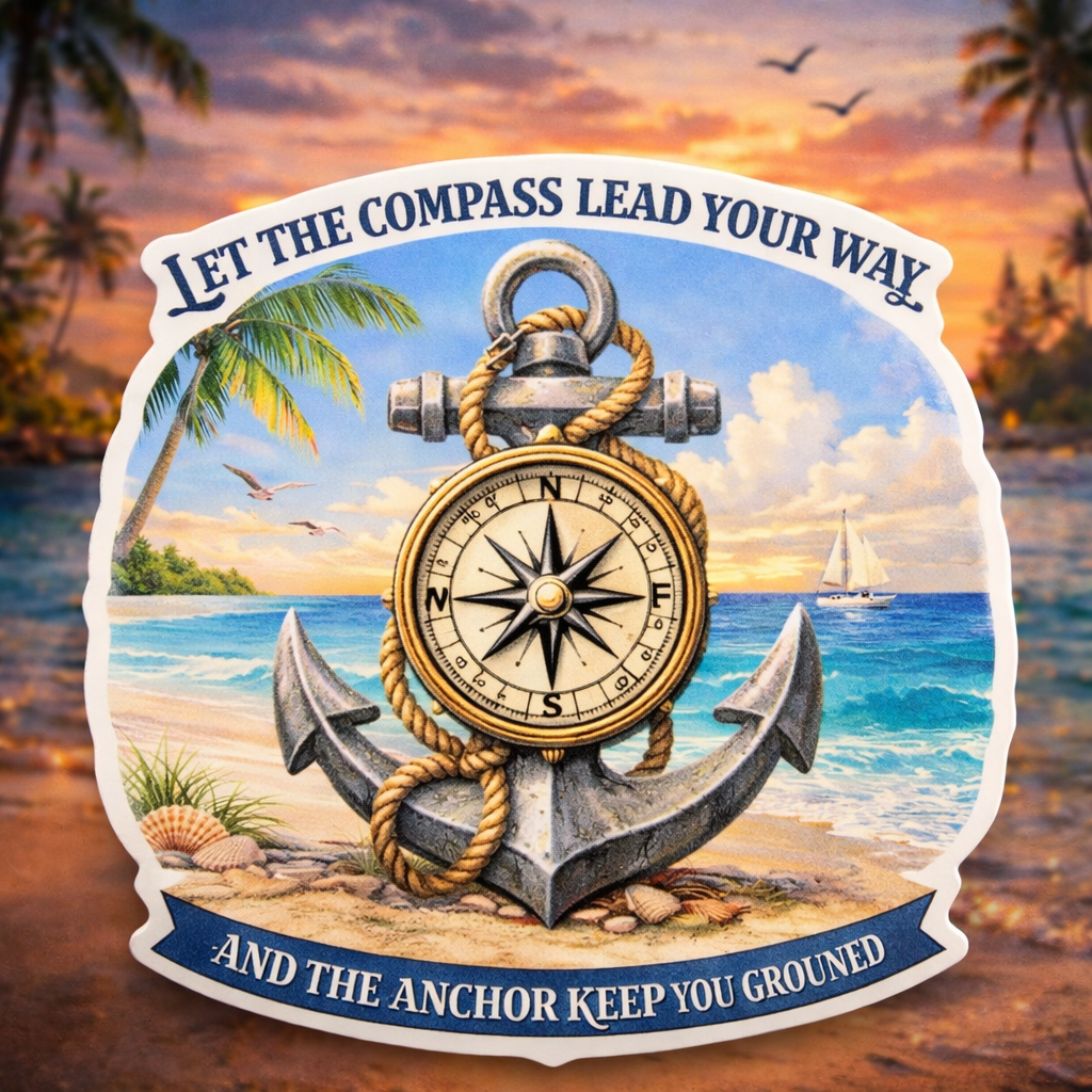 Let the Compass Lead Your Way - Sticker