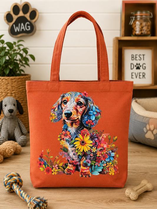 Flowered Dachshund Tote bag