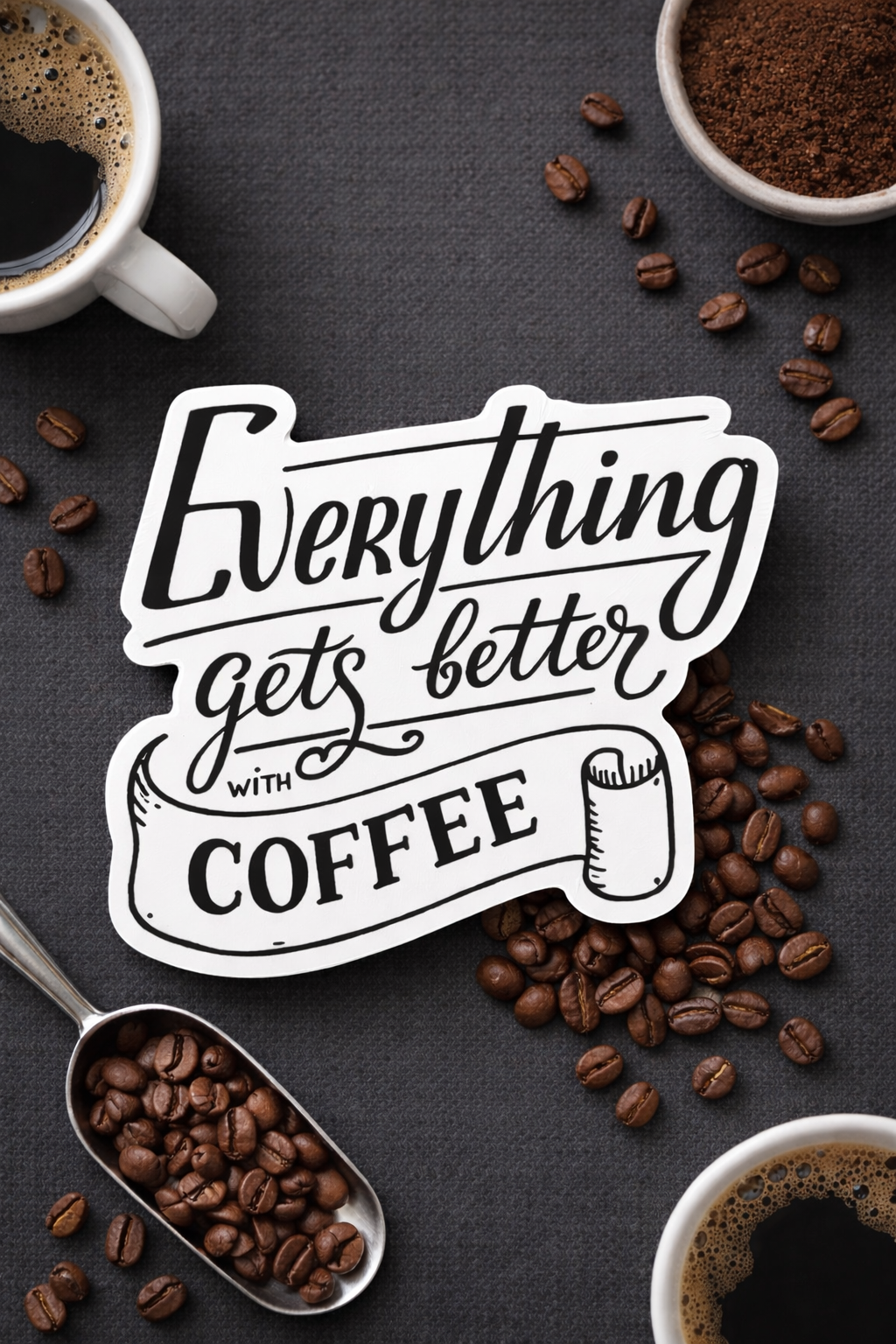 Everything Gets Better With Coffee - Sticker