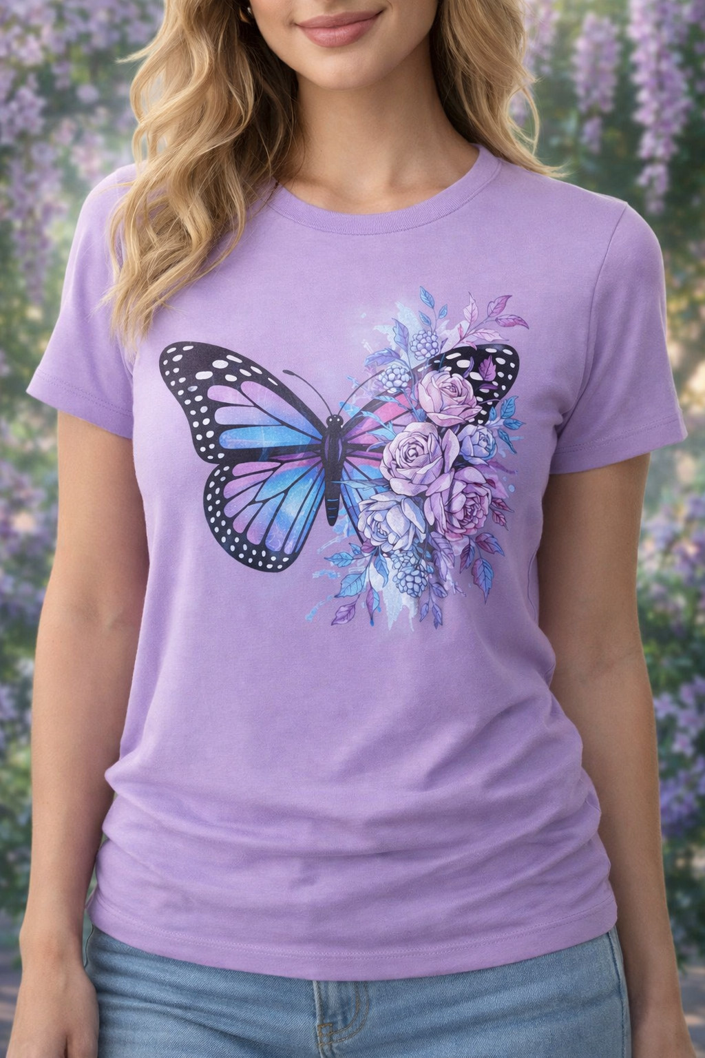 Butterfly Peony Woman's T-Shirt