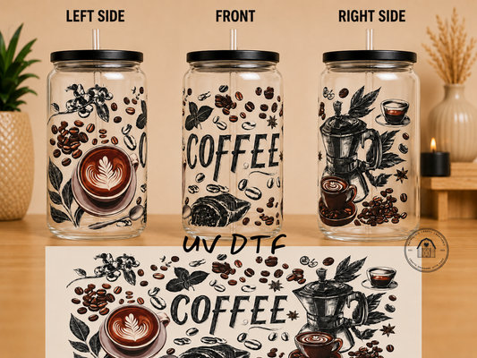 Coffee Bean 16 oz Glass Tumbler
