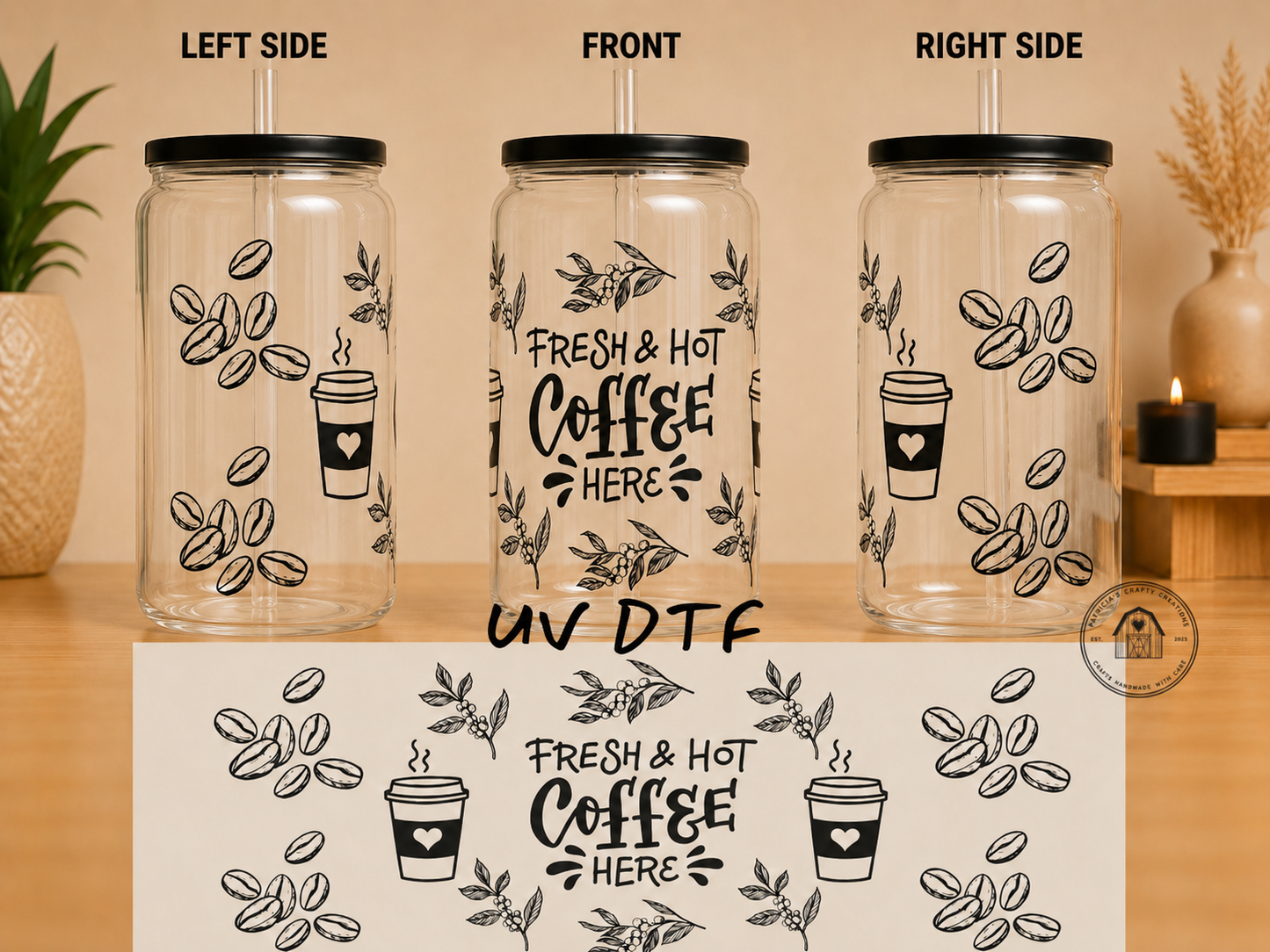 Fresh and Hot Coffee 16 oz Glass Tumbler