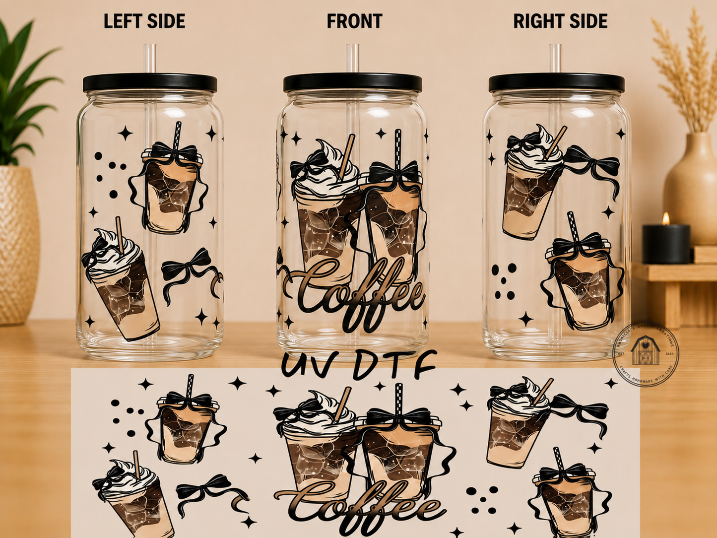 Coffee 16 oz Glass Tumbler
