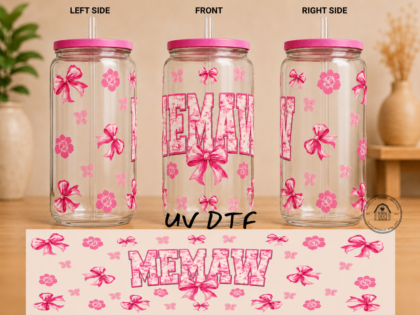 Memaw 16 oz Glass Tumbler