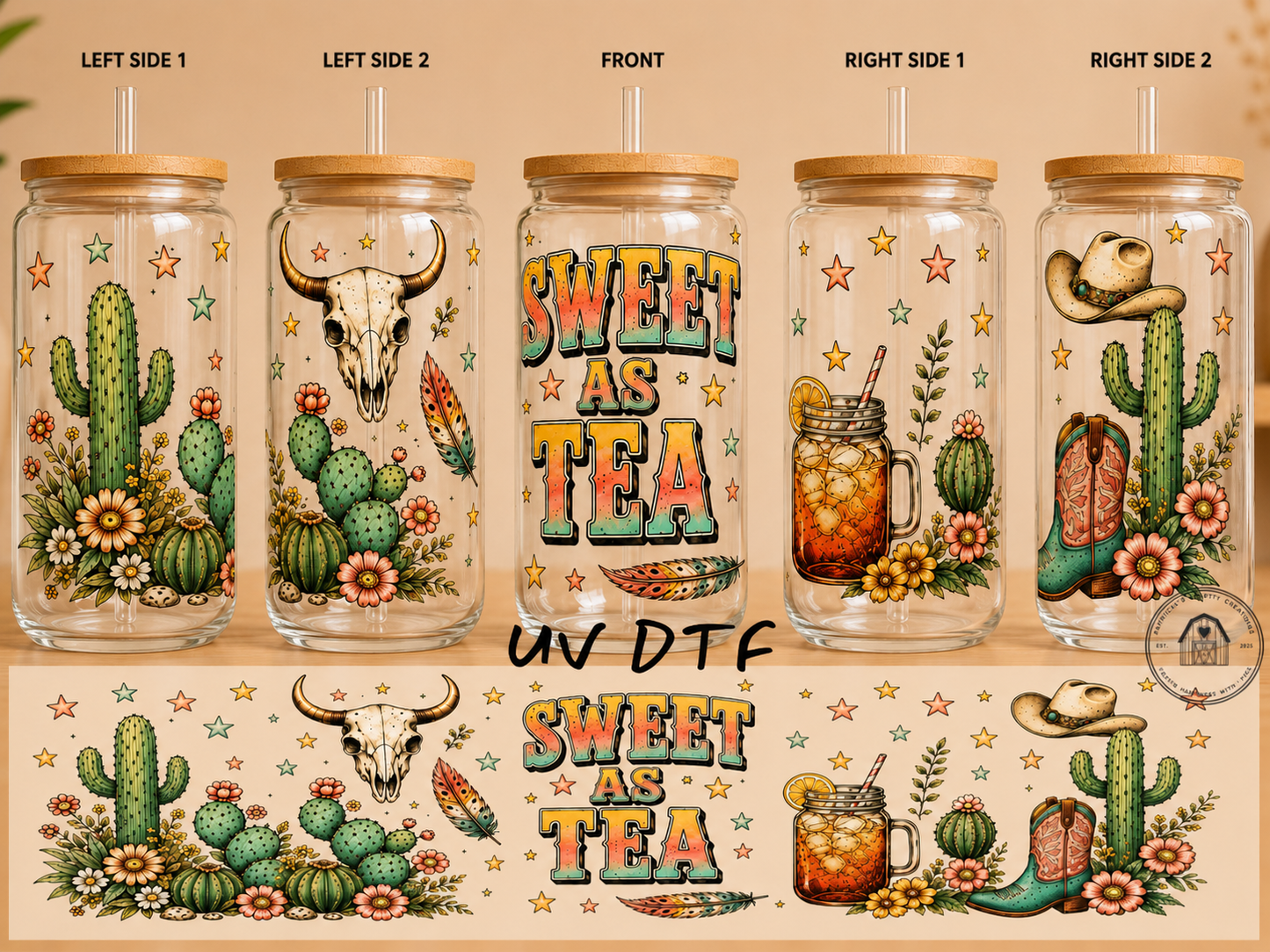 Sweet as Tea 16 oz Glass Tumbler