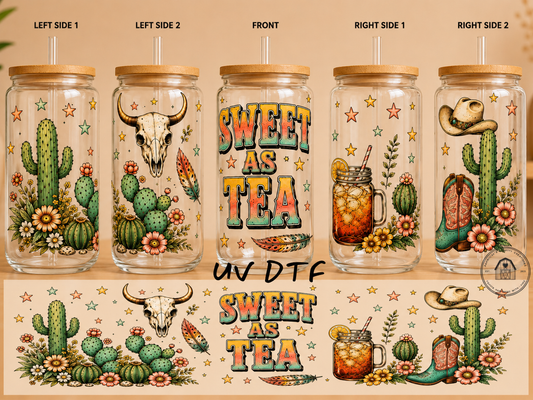 Sweet as Tea 16 oz Glass Tumbler