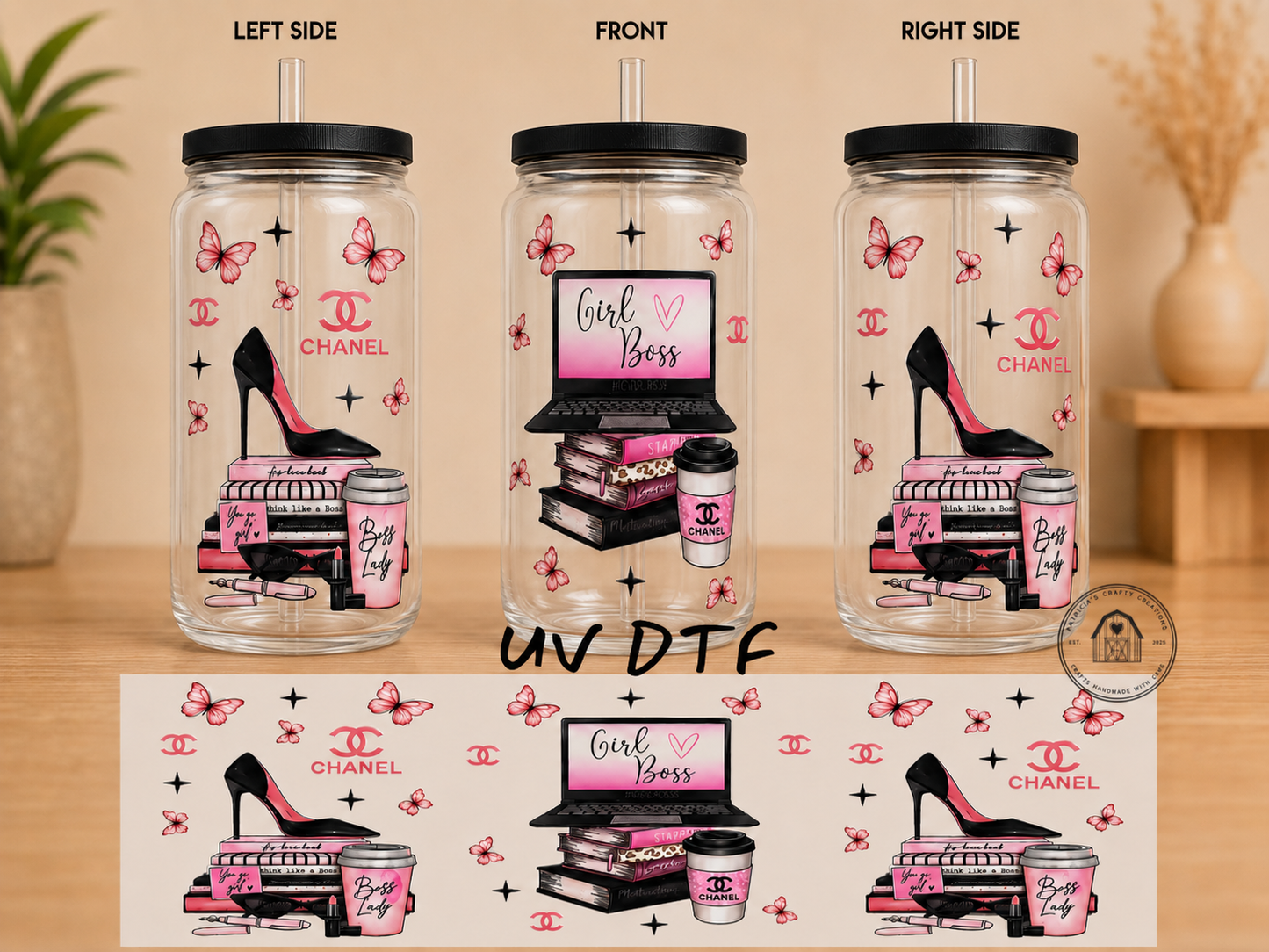 Girl Boss-Purple or Pink 16 oz Glass Tumbler