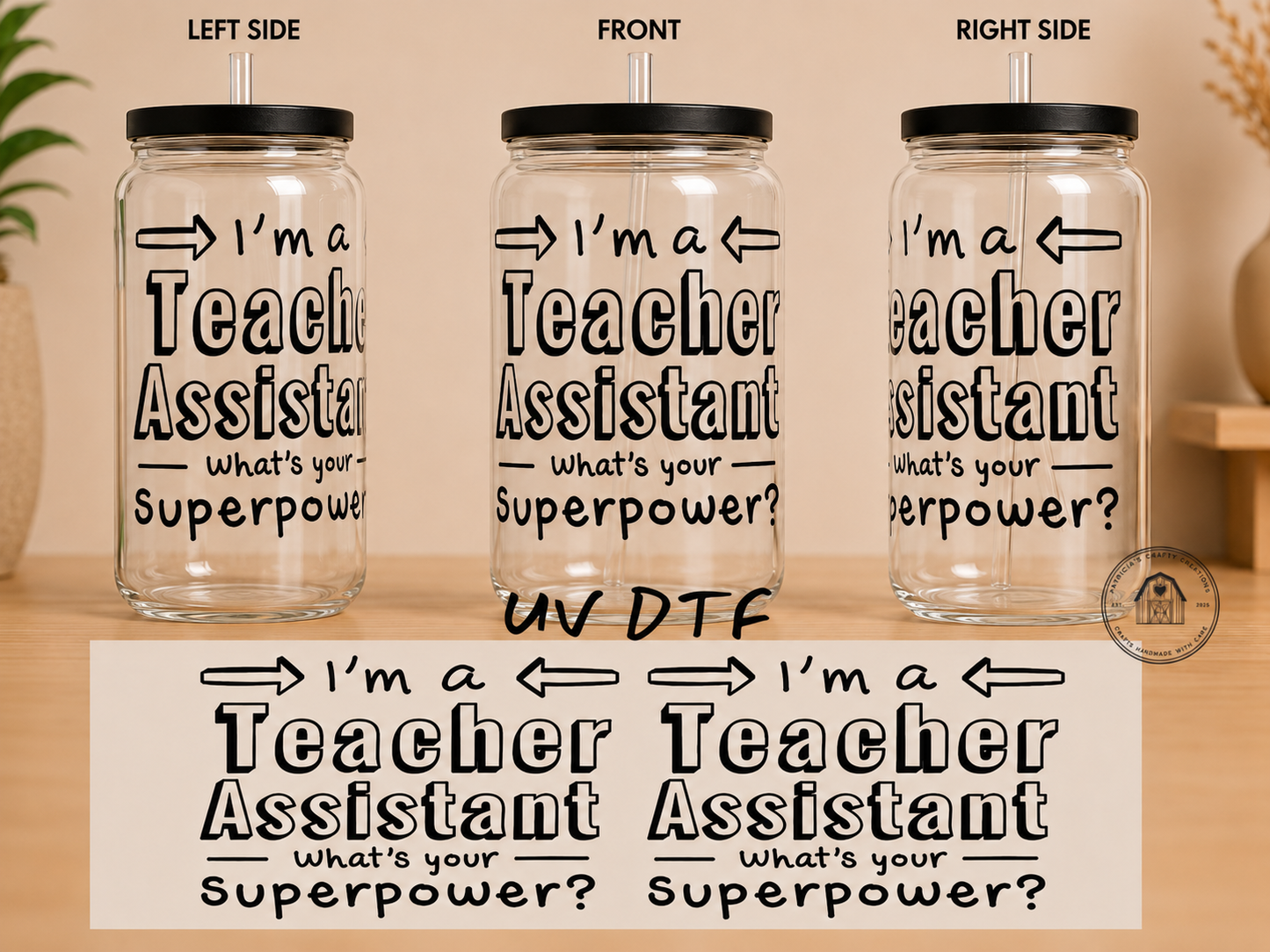 I'm A Teacher Assistant 16 oz Glass Tumbler