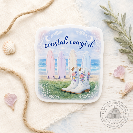 Coastal Cowgirl 3-Inch Die-Cut Sticker