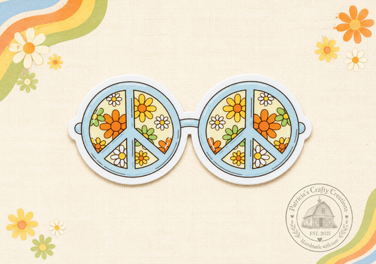 Retro Peace Glasses 3-inch Sticker