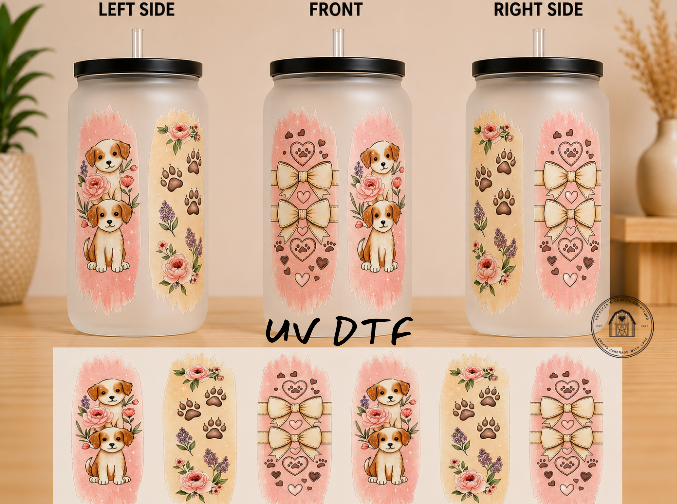 Puppy Love 16 oz Glass Tumbler