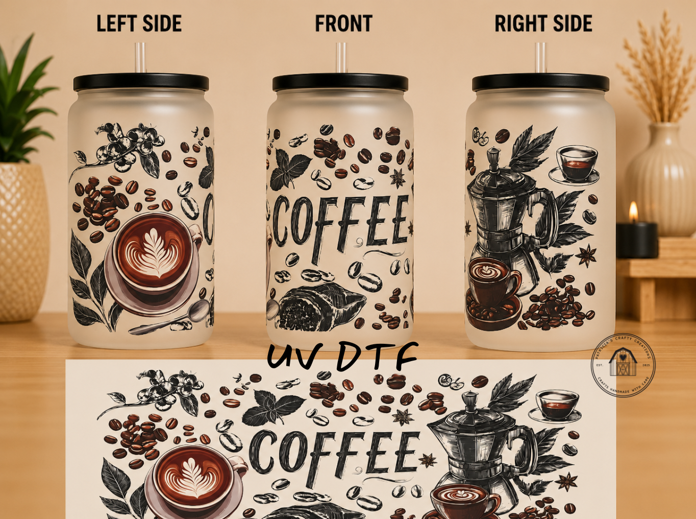 Coffee 16 oz Glass Tumbler