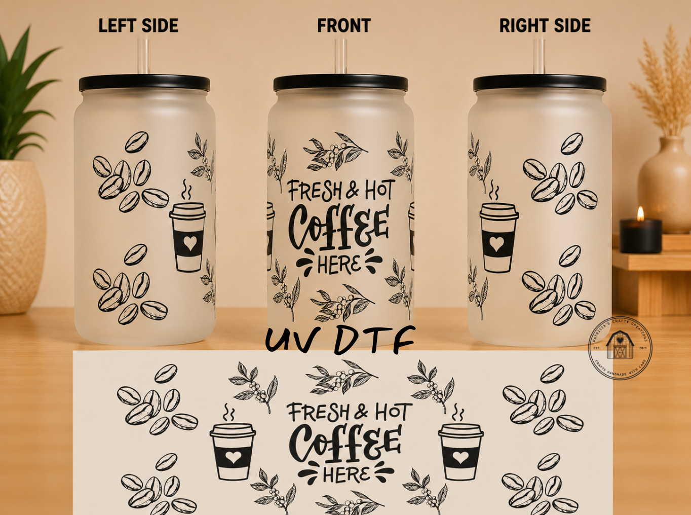 Fresh and Hot Coffee 16 oz Glass Tumbler