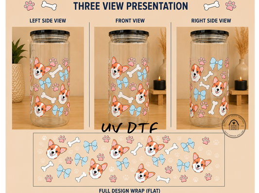 Corgi 16 oz Glass Tumbler
