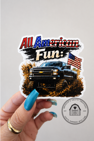 Chevy Truck-All American Fun-Vinyl Sticker