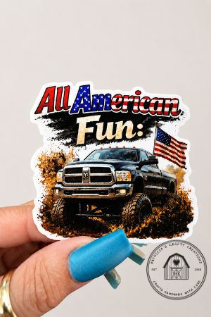 Dodge Truck-All American Fun-Vinyl Sticker