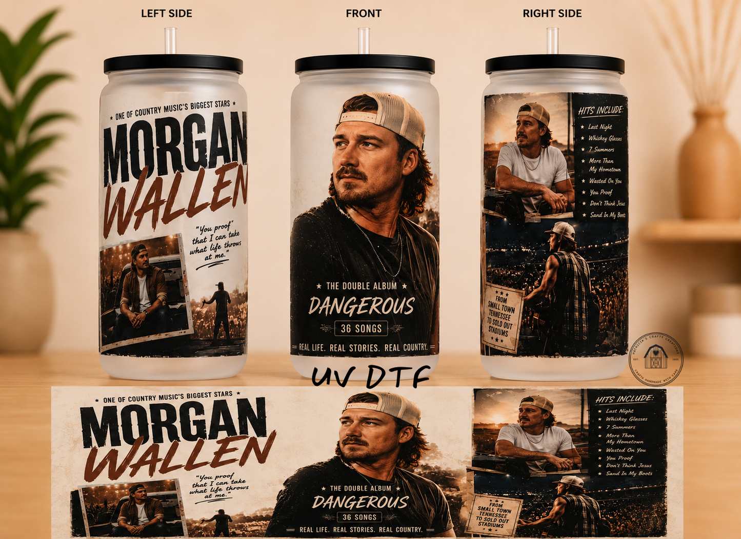 Morgan Wallen 16 oz Glass Tumbler