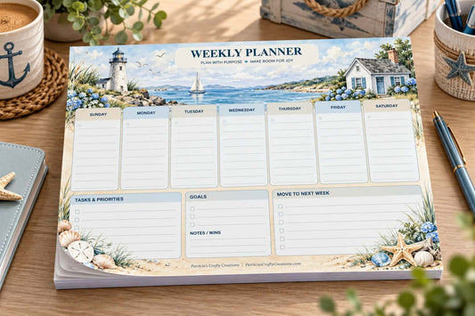Coastal Weekly Desktop Planner 8.5x11 Inches