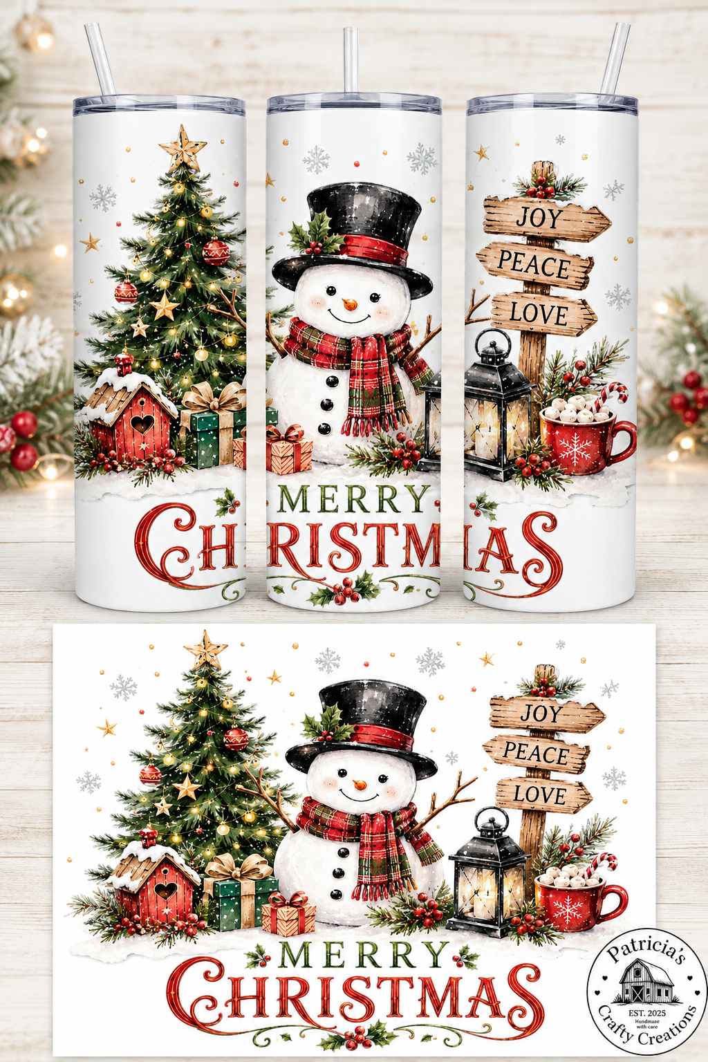 Snowman Merry Christmas 20-ounce Tumbler