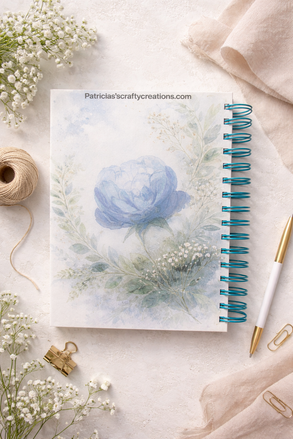 My Thoughts - Blue Floral Journal