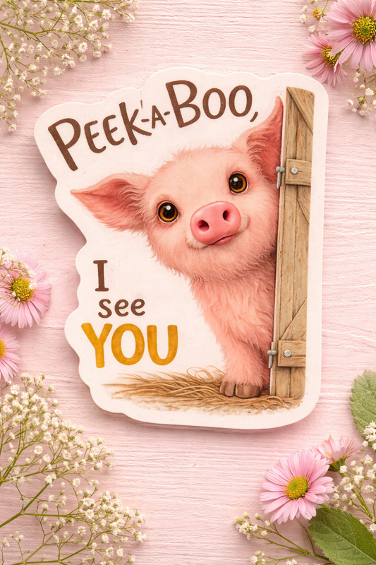 Peek A Boo, Piglet - Sticker