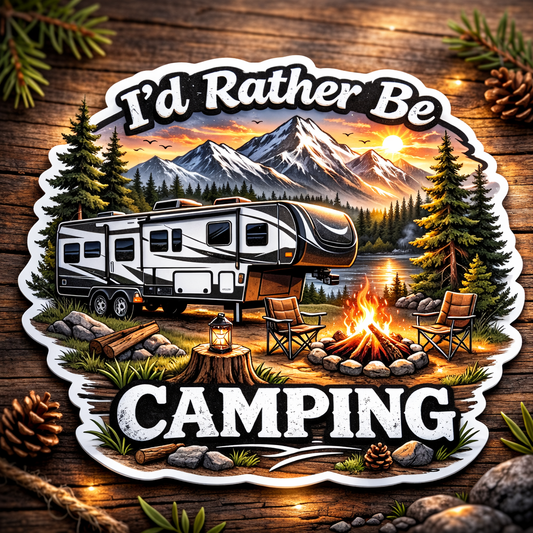 I'd Rather Be Camping - Sticker