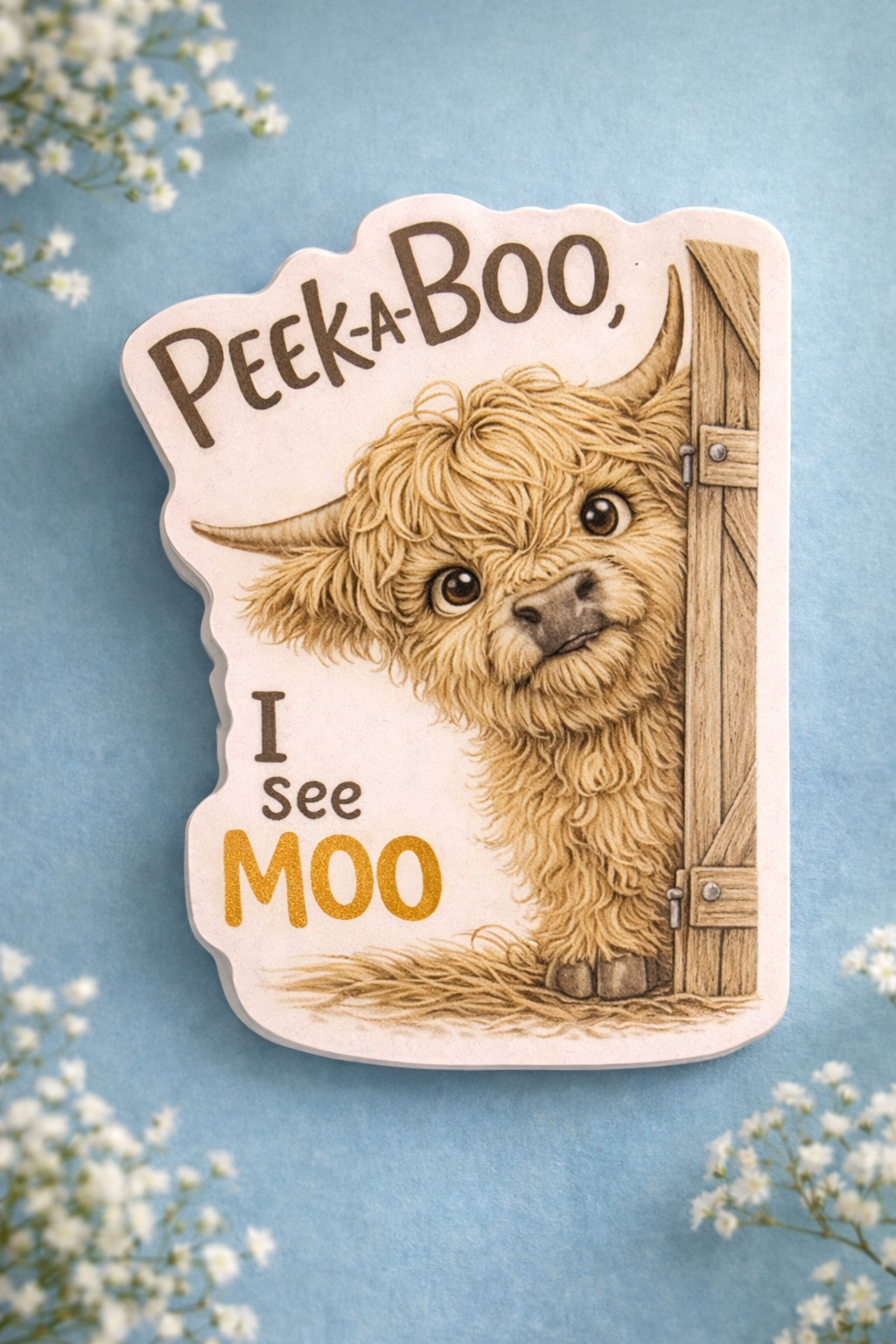 Peek a Boo, Highland - Sticker