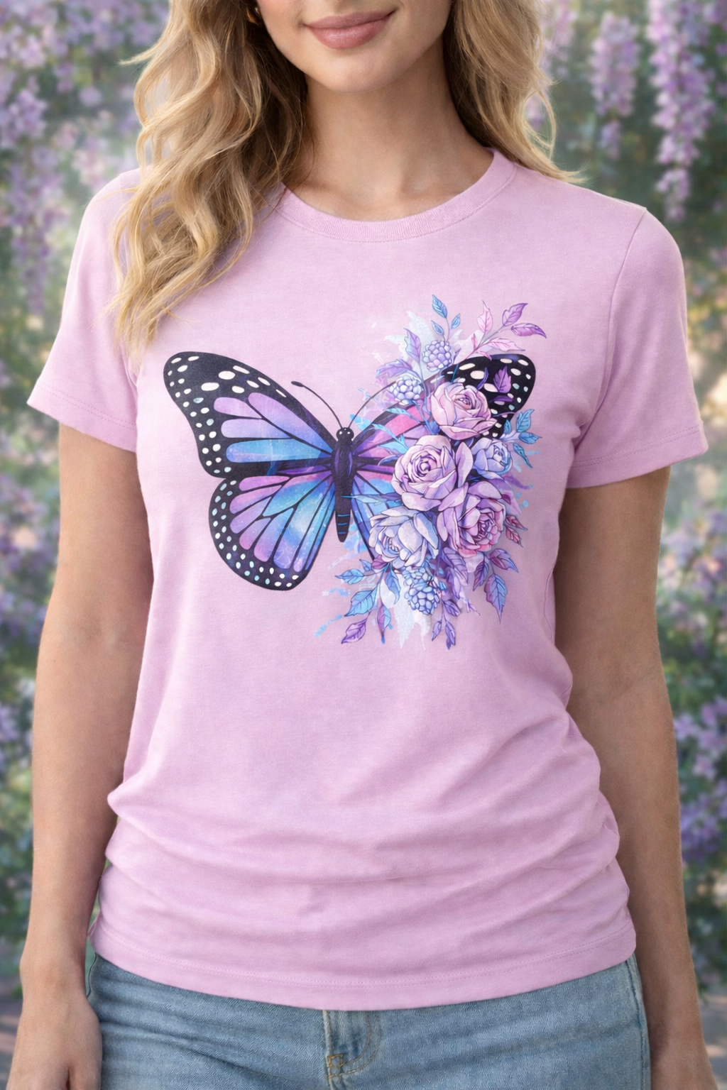 Butterfly Peony Woman's T-Shirt