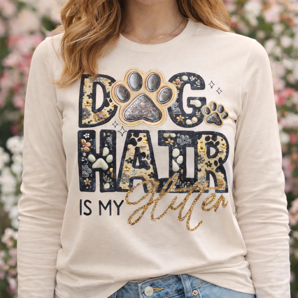 Dog Hair is my Glitter Woman's Long Sleeve Shirt