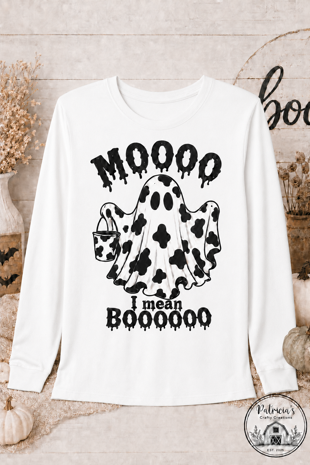Adult MOOOO I Mean BOOOOOO Long Sleeve T-shirt