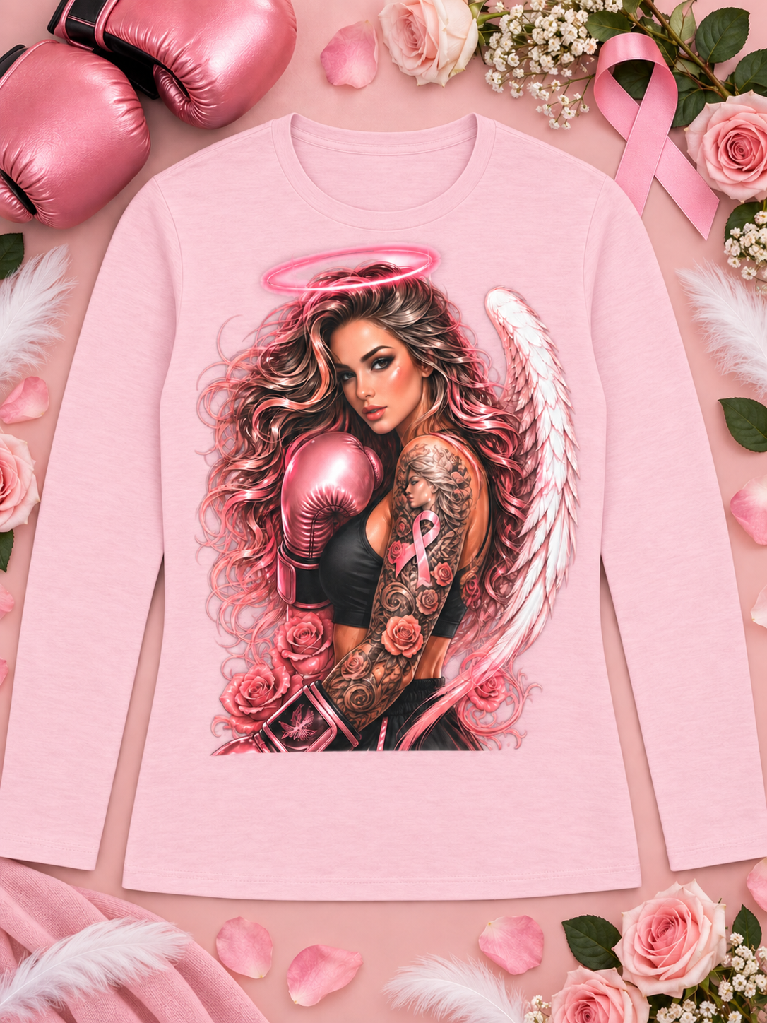 Tattooed Women Fighter Long Sleeve T-shirt