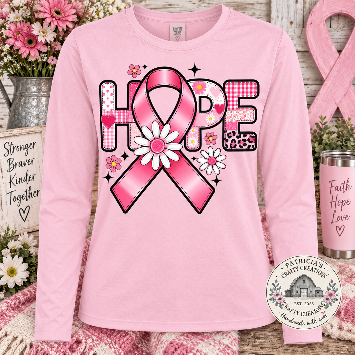 Hope with Ribbon Long Sleeve T-shirt