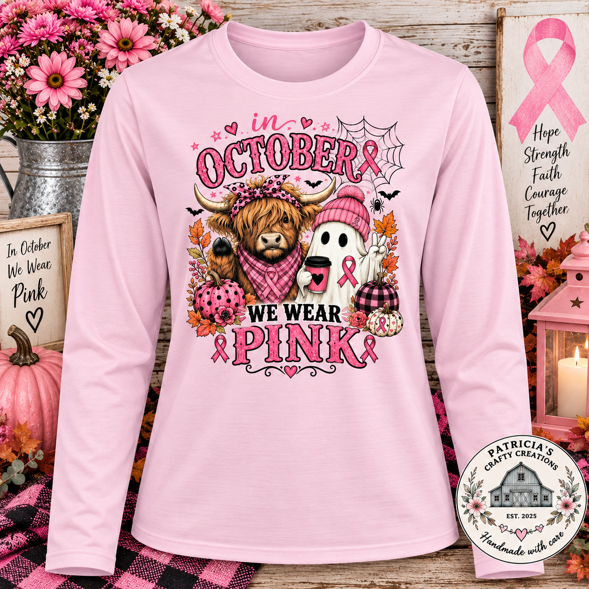 Cow We Wear Pink Long Sleeve T-shirt